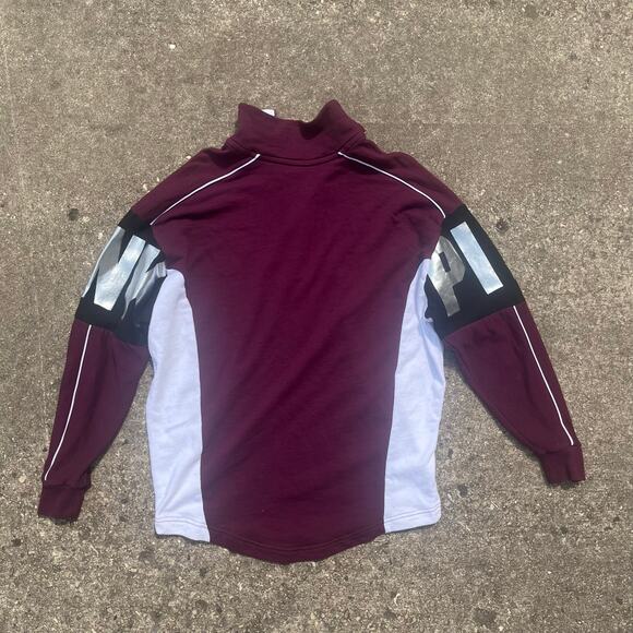 Pink Victoria Secret 1/4 Zip Pullover Burgundy White Sweater Woman‎ Size XS - Picture 4 of 4